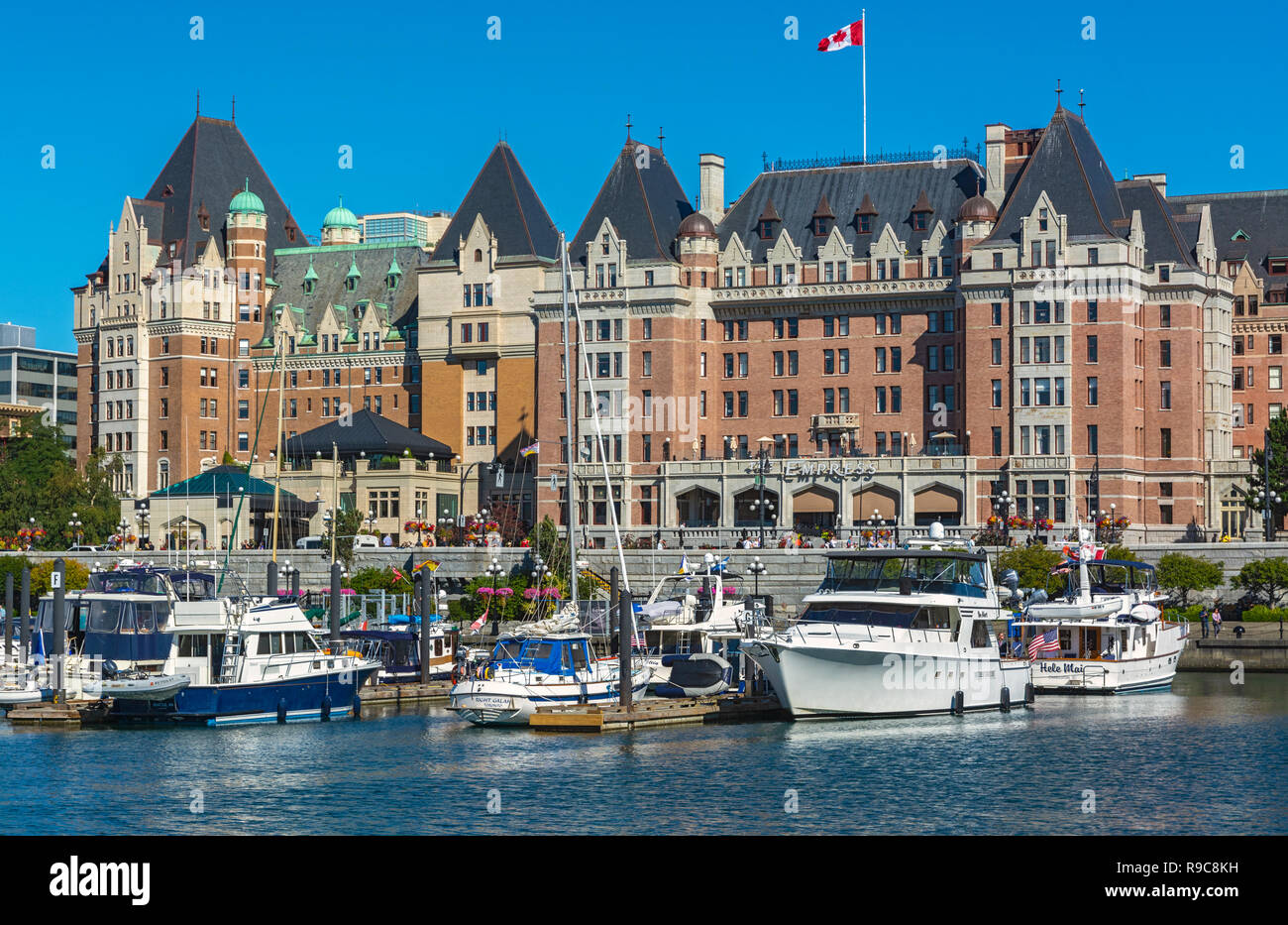 Canada, British Columbia, Victoria Inner Harbour, Empress Hotel Stock Photo