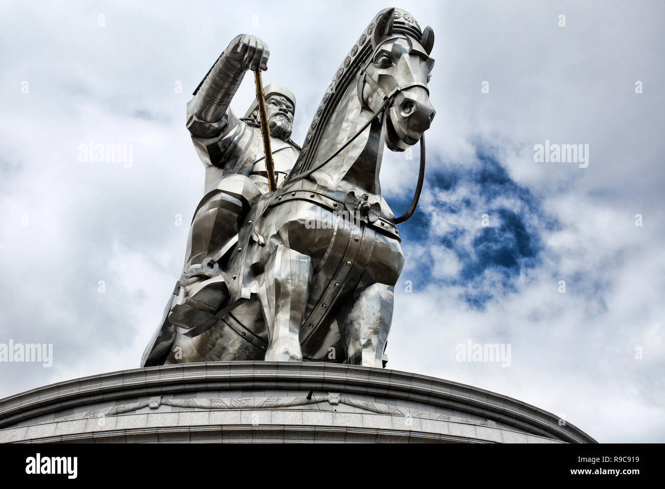 Genghis Khan Equestrian Statue in Mongolia Stock Photo
