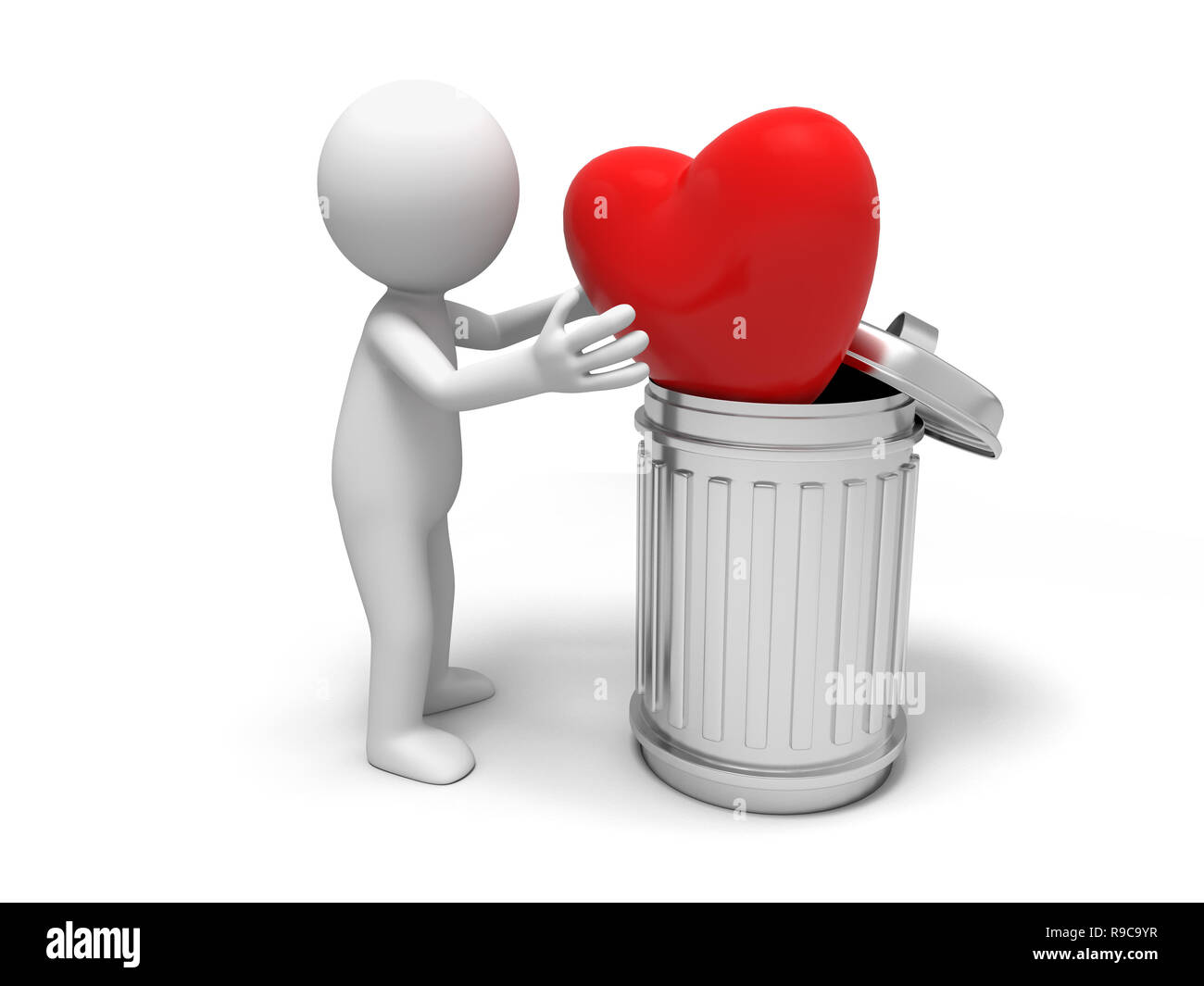 heart and trash can Stock Photo Alamy