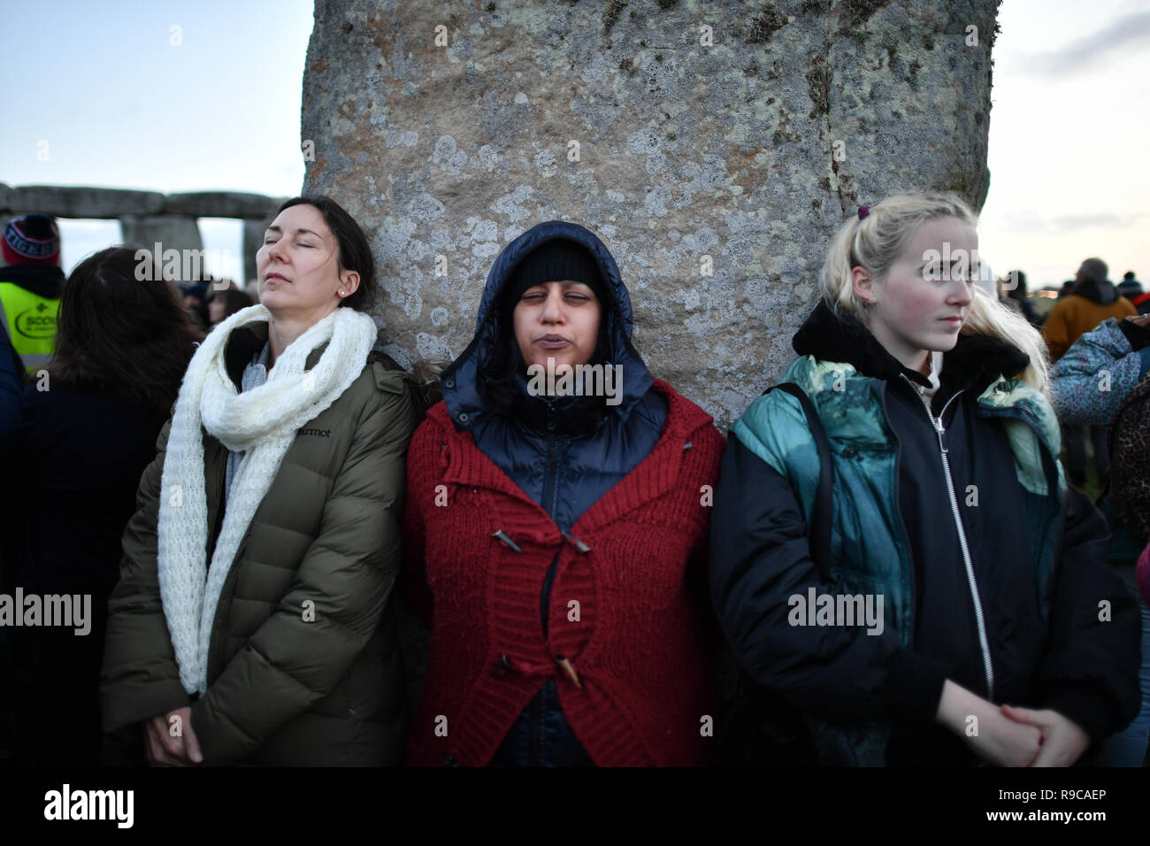People gather at Stonehenge in Wiltshire to mark the Winter Solstice ...
