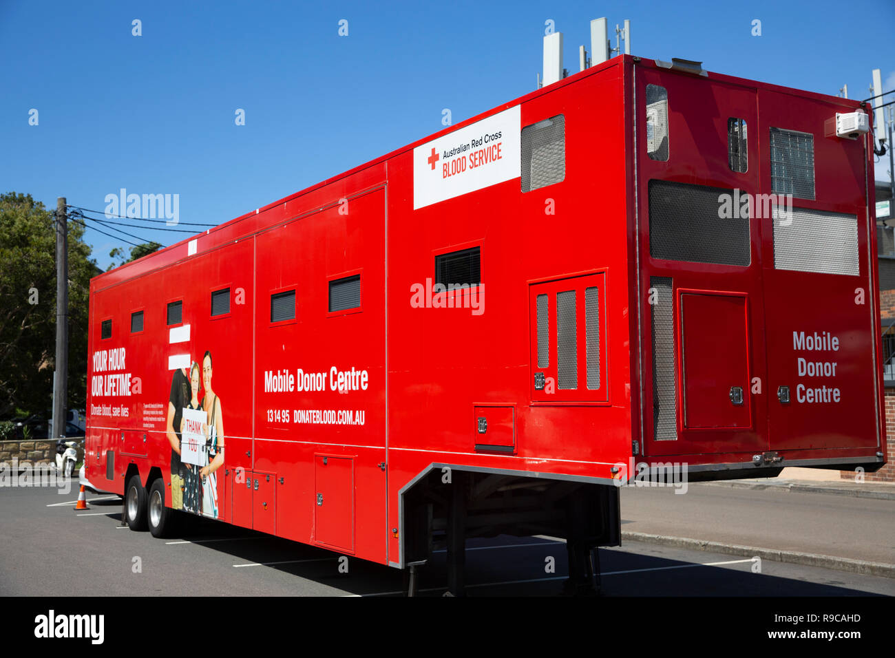 Australian red cross mobile blood donor centre in Sydney,Australia Stock  Photo - Alamy