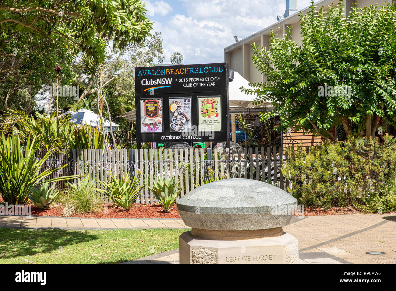 Avalon Beach RSL club, returned and services league , Sydney,Australia for former military defence personnel Stock Photo