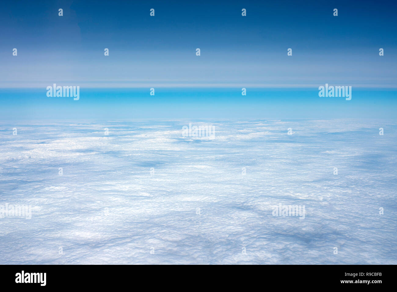 cloud carpet view from airplane landscape Stock Photo