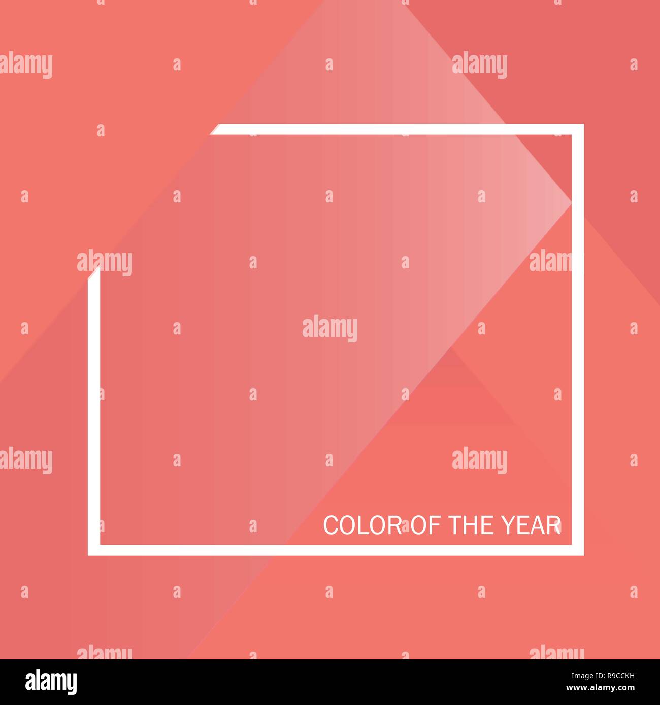 Living Coral color of the year. Color trend palette. Vector illustration design Stock Vector