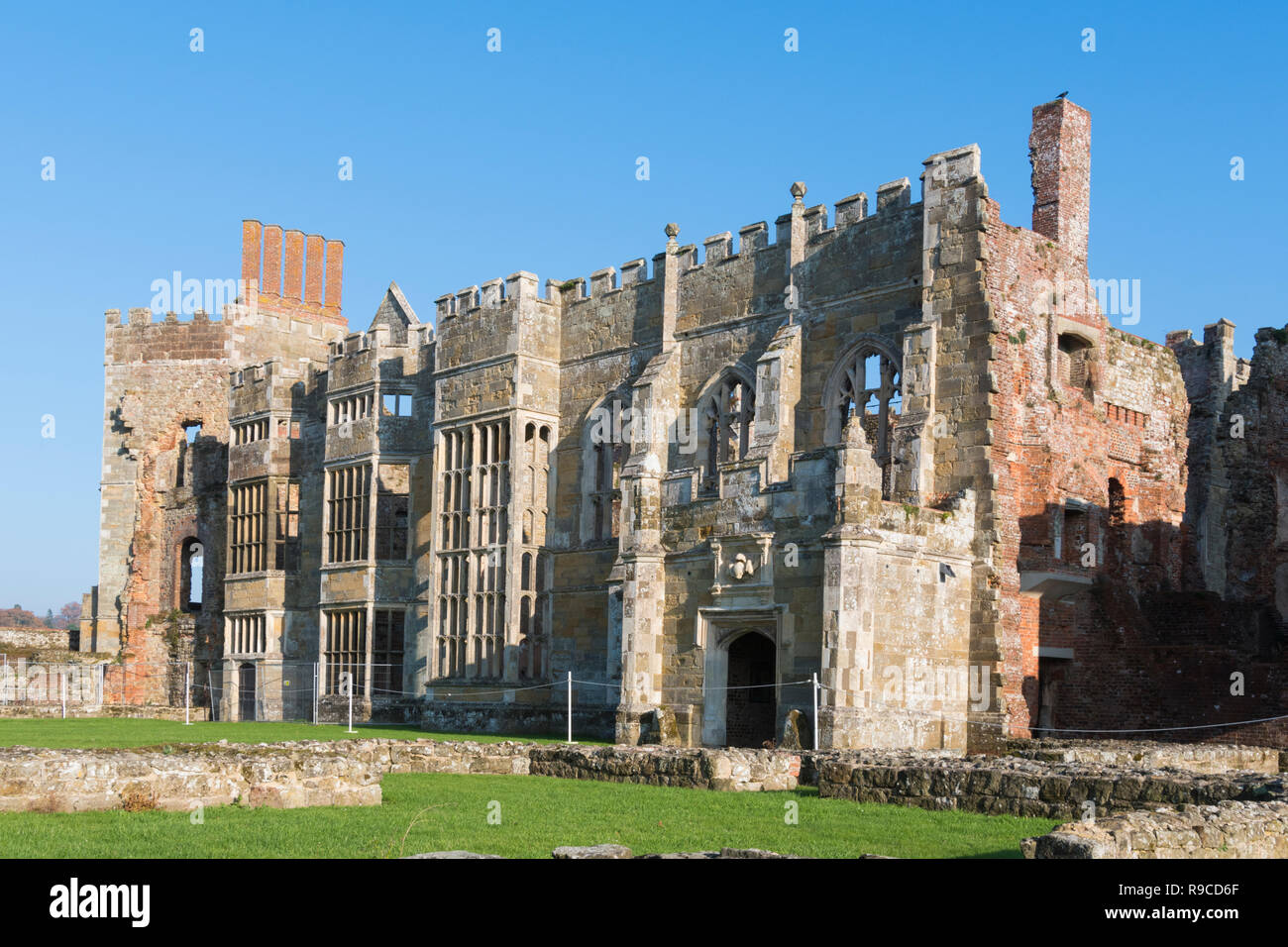 Cowdray Heritage ruins, remains of a Tudor House next to Cowdray House ...