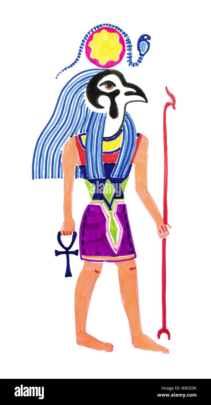 egyptian god horus drawing