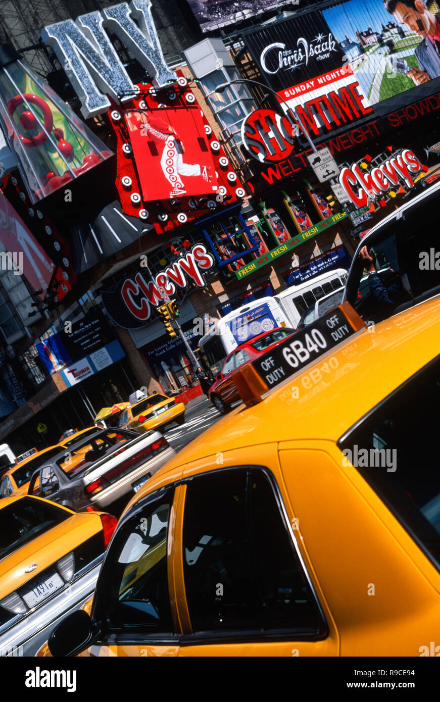 Times Square traffic is busy and congested in New York City, USA Stock ...