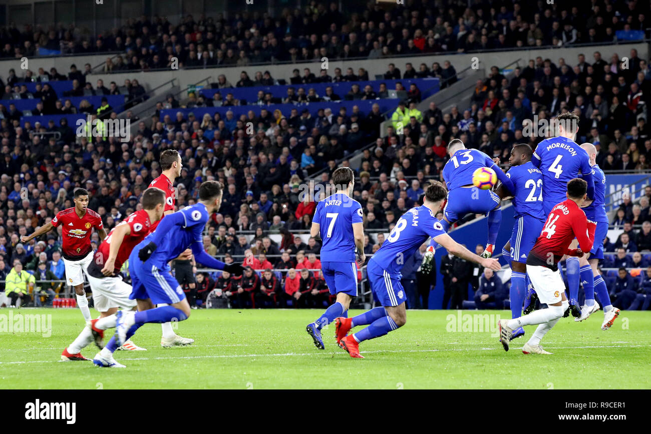 Marcus Rashford Side Manchester United's Marcus Rashford (left) scores his side's first goal ...
