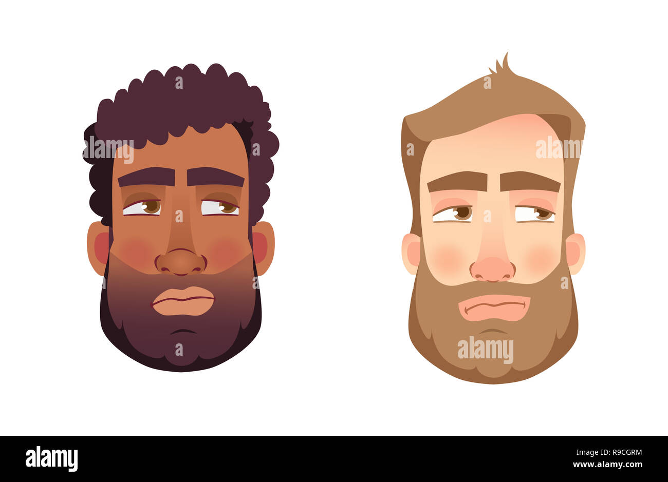 Portrait man. Emotions of man face. illustration set Stock Photo - Alamy