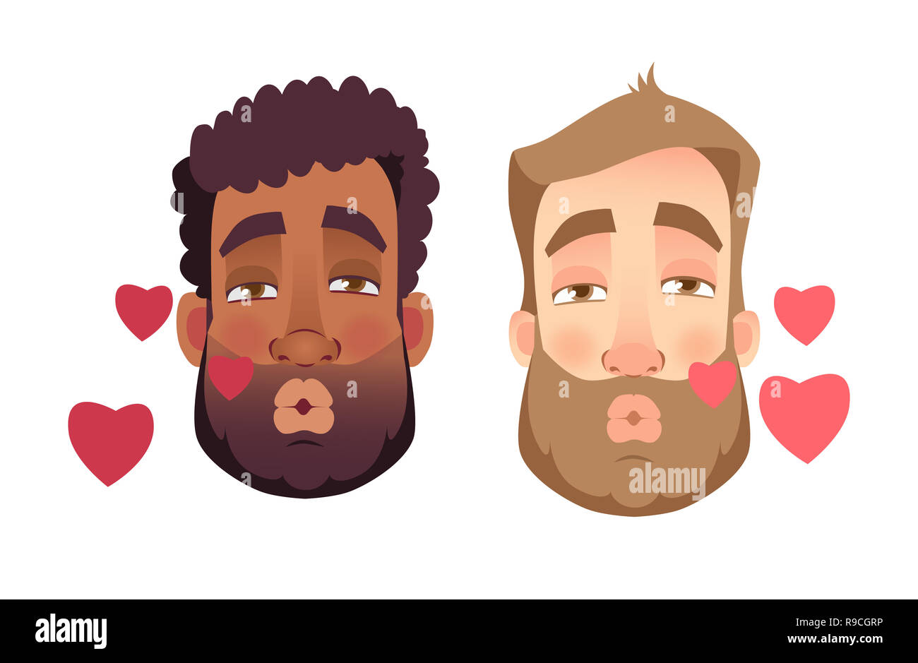 Portrait man. Emotions of man face. illustration set Stock Photo - Alamy