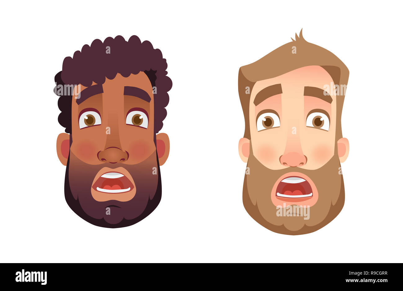 Portrait man. Emotions of man face. illustration set Stock Photo - Alamy