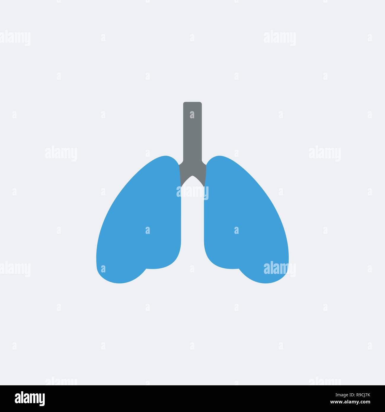 Lungs flat icon vector isolated on white background Stock Vector