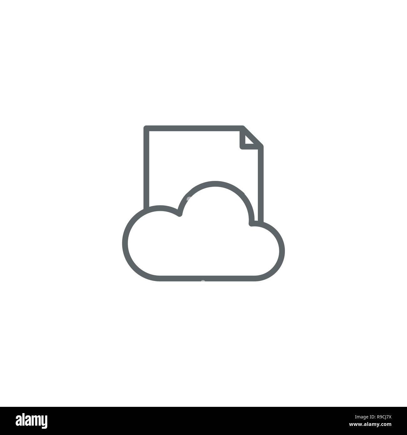 Document Cloud line icon vector isolated on white background Stock Vector