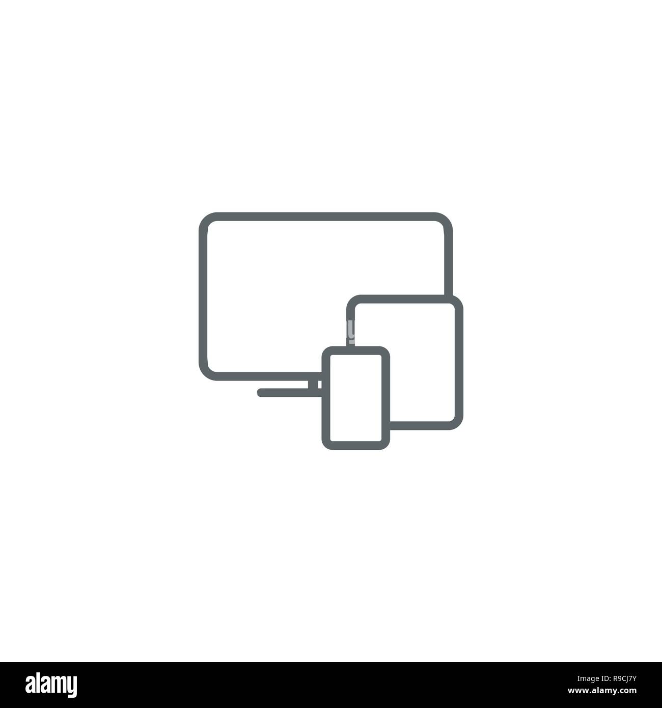 Device line icon vector isolated on white background Stock Vector Image ...