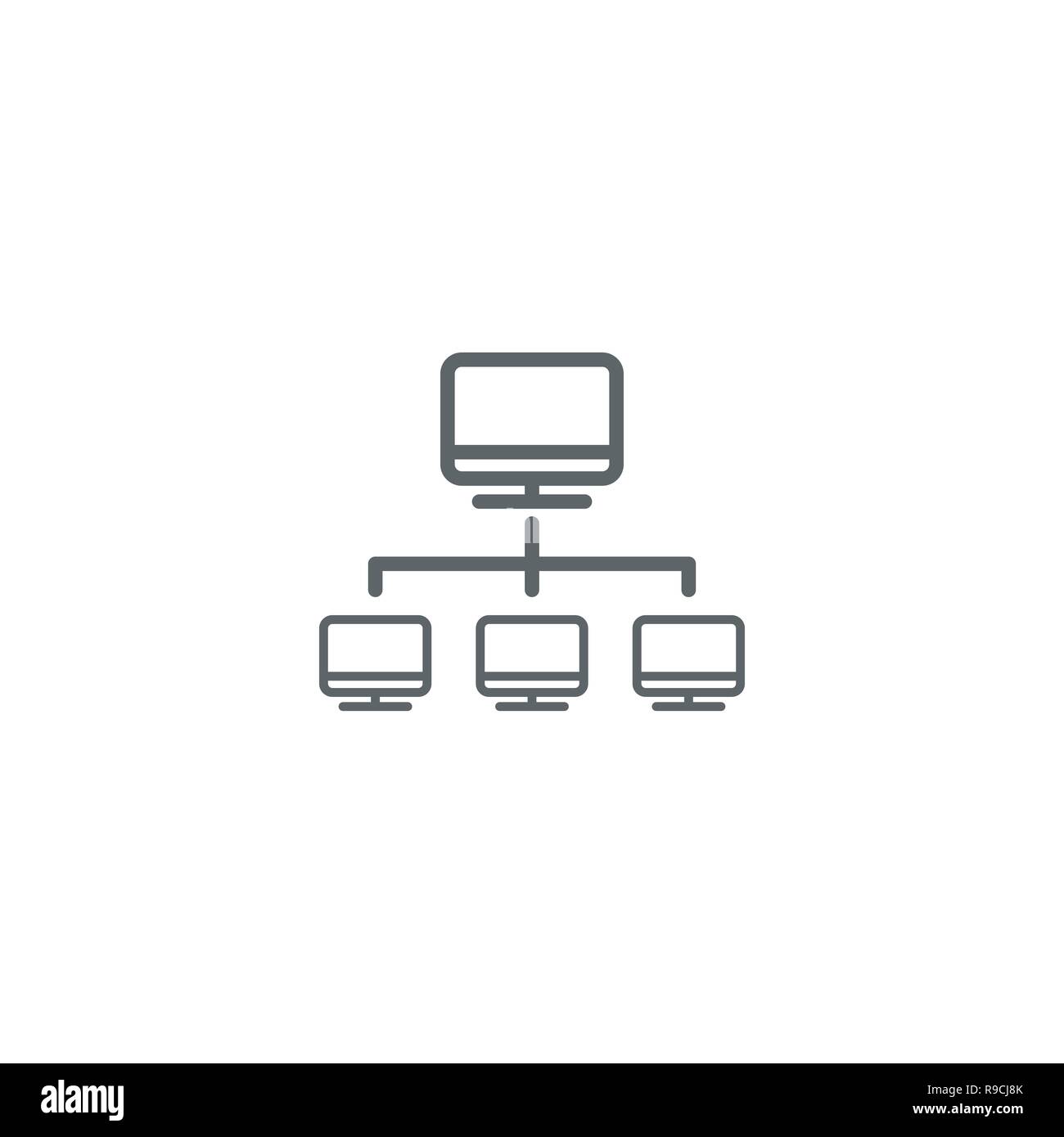 Server line icon vector isolated on white background Stock Vector