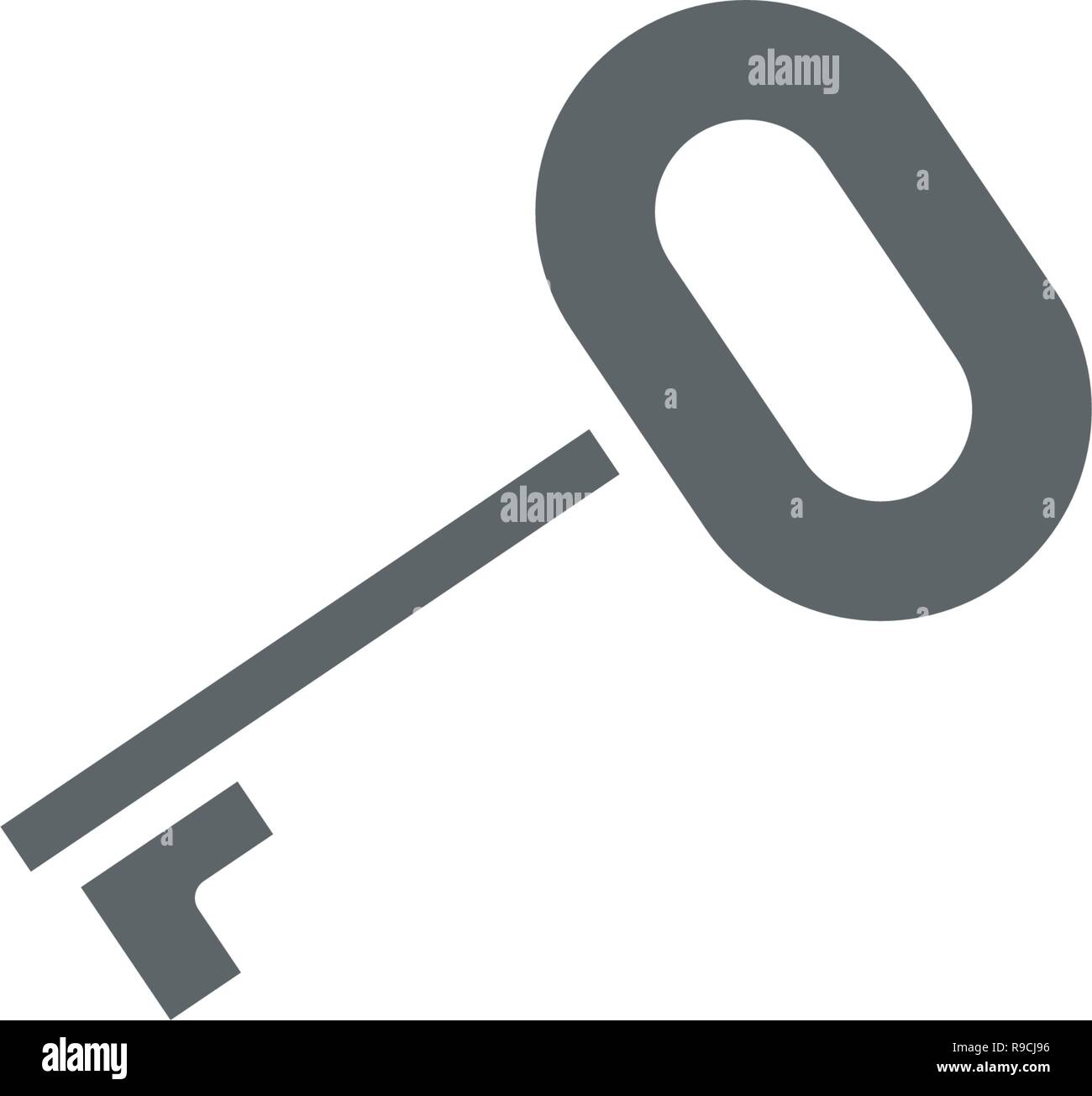 Key flat icon vector isolated on white background Stock Vector