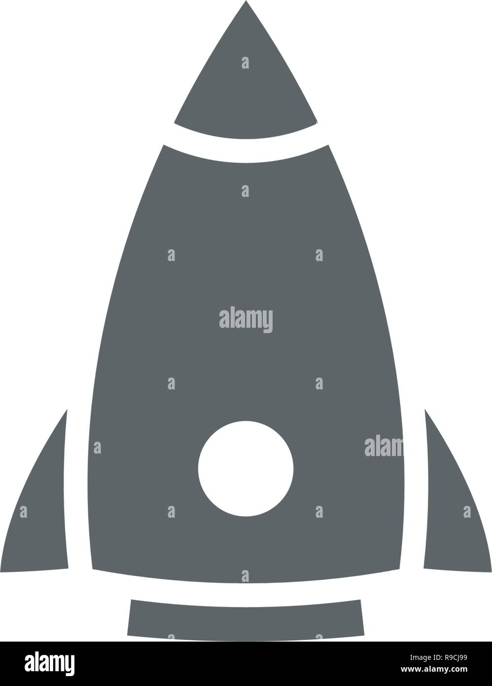 Rocket flat icon vector isolated on white background Stock Vector