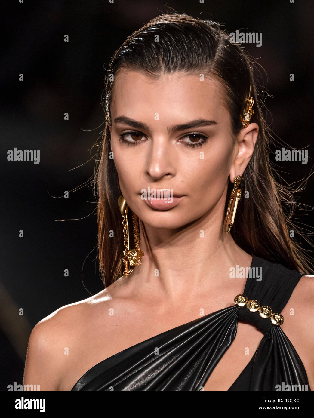 NEW YORK, NY - December 02, 2018: Emily Ratajkowski walks the runway at ...