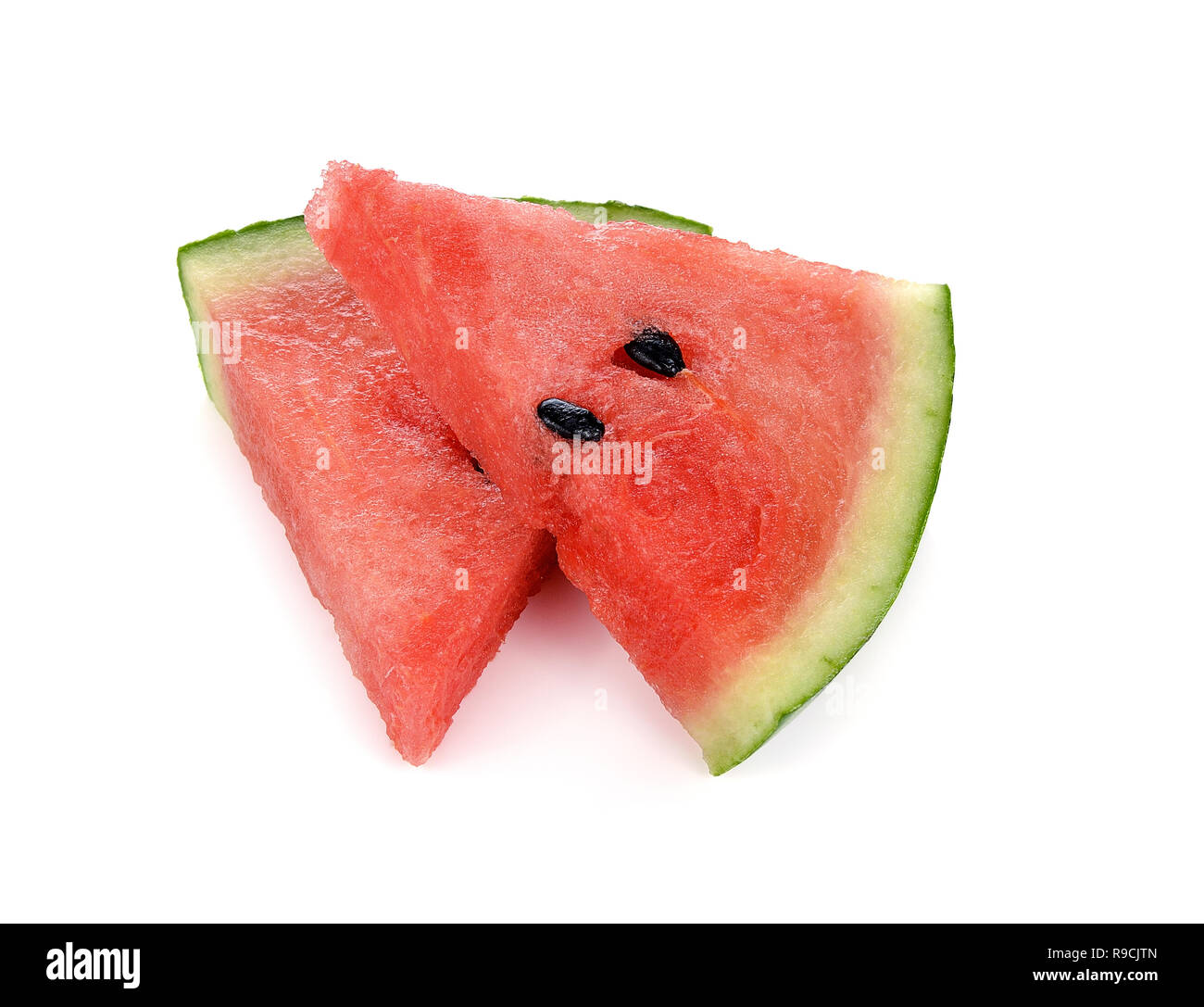 Sliced ripe watermelon isolated on white background Stock Photo - Alamy