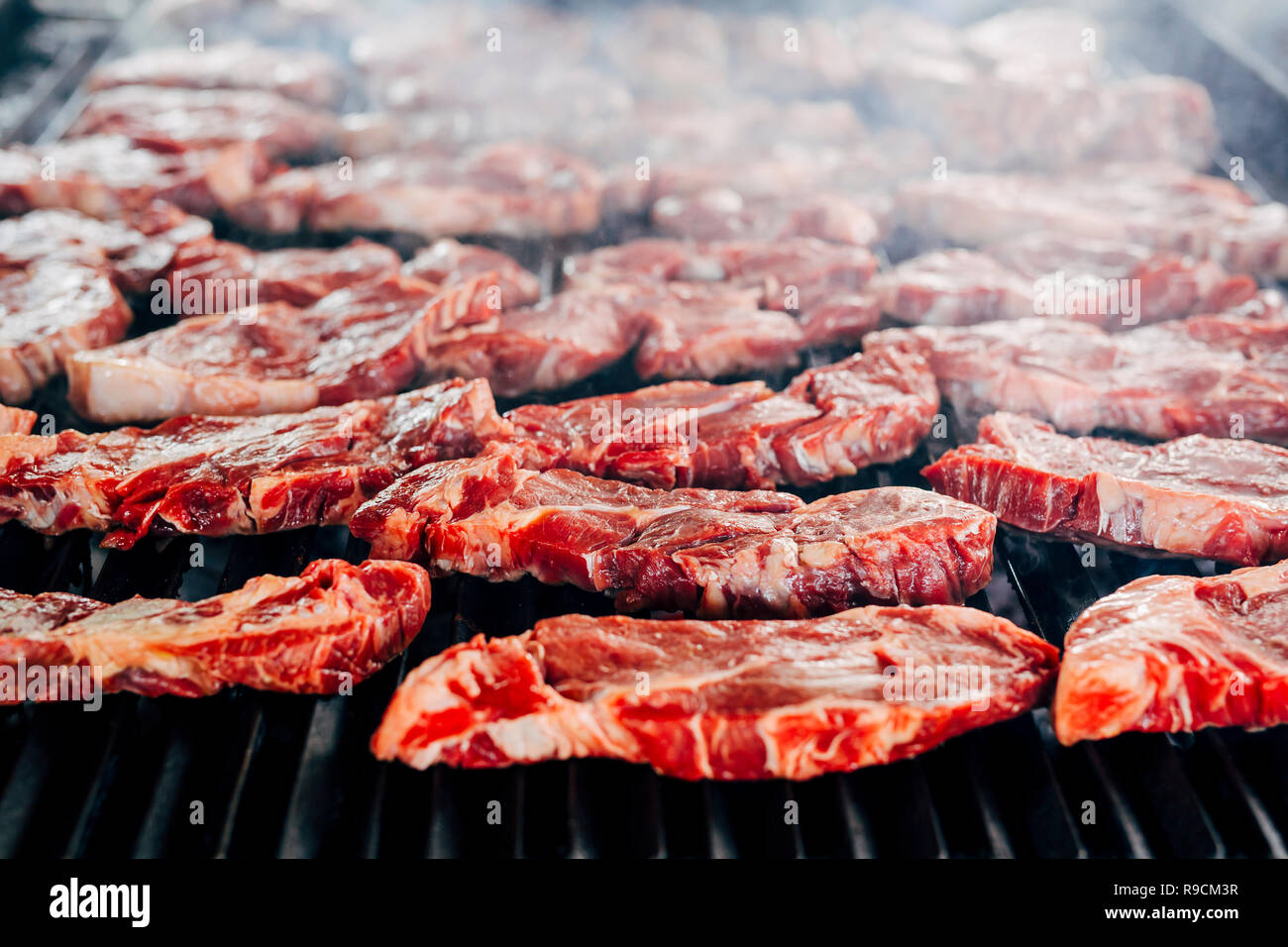 Red Meat Main Course Making all kinds of red meat, fresh and raw red meat preparation Stock ...