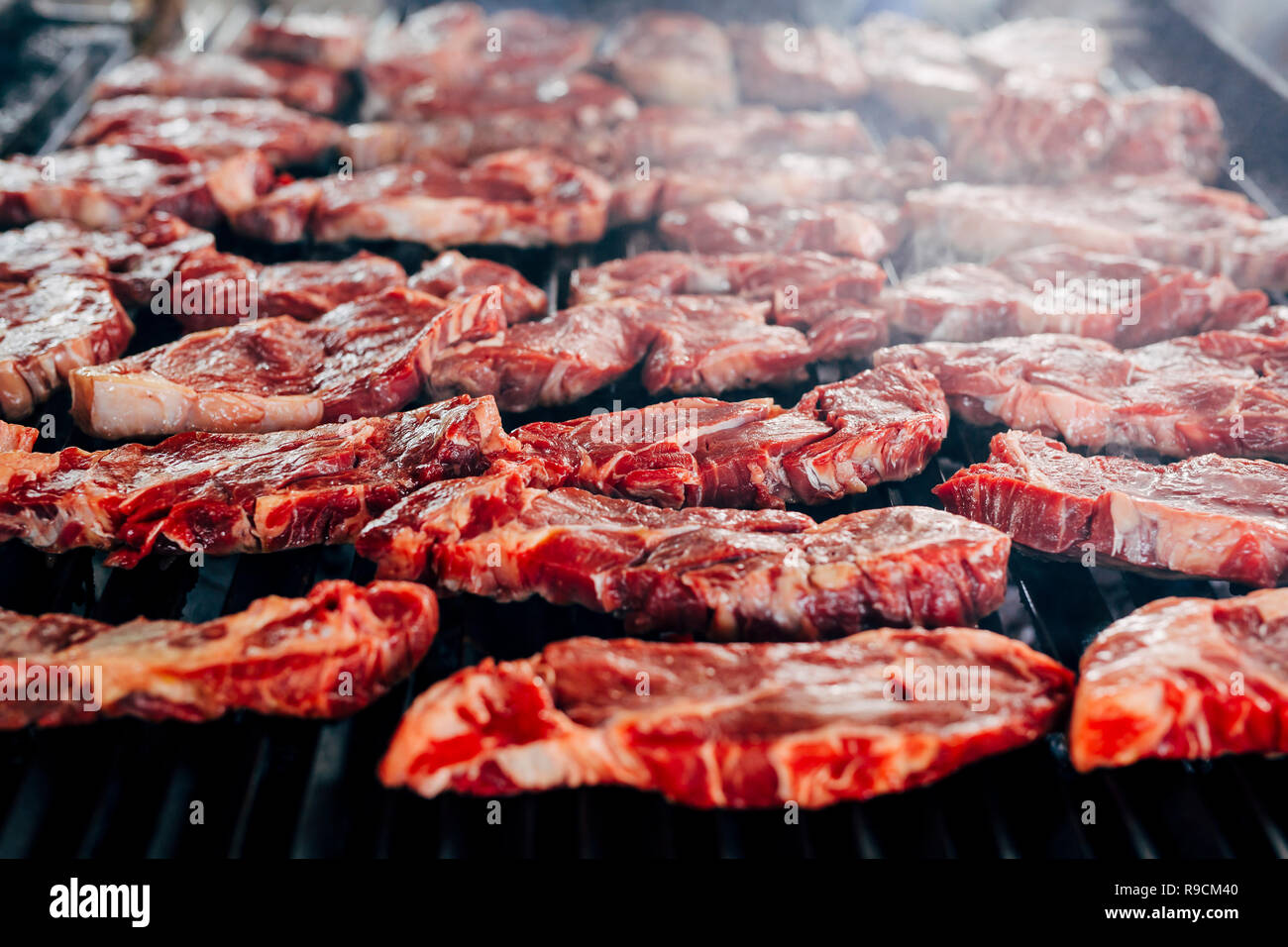Unprocessed Red Meat Examples Making all kinds of red meat, fresh and raw red meat preparation Stock ...