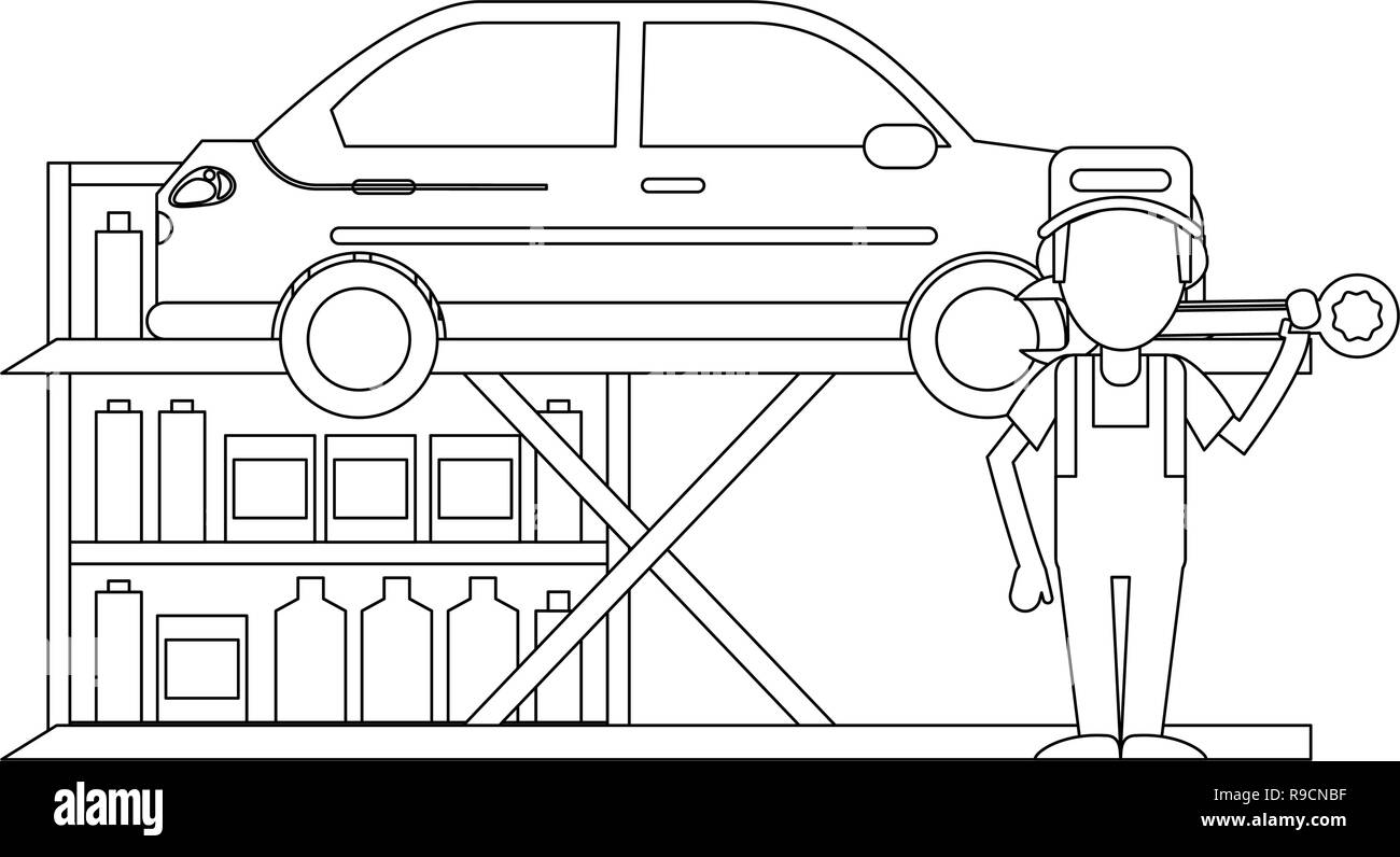 Garage Mechanic Black and White Stock Photos &amp; Images - Alamy