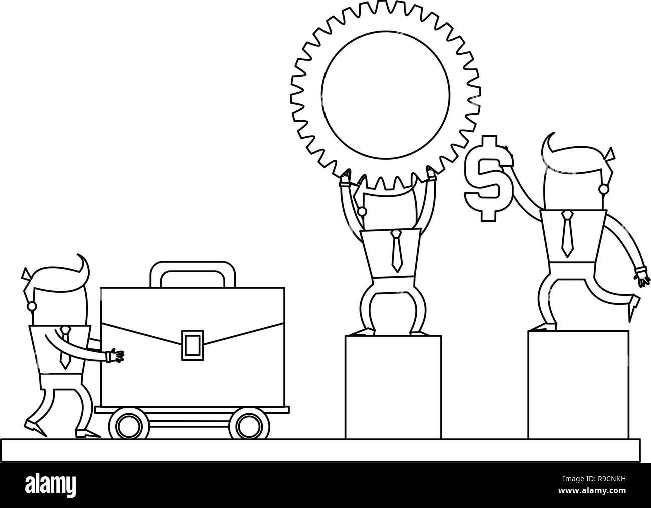 Business teamwork coworkers in black and white Stock Vector Image & Art ...