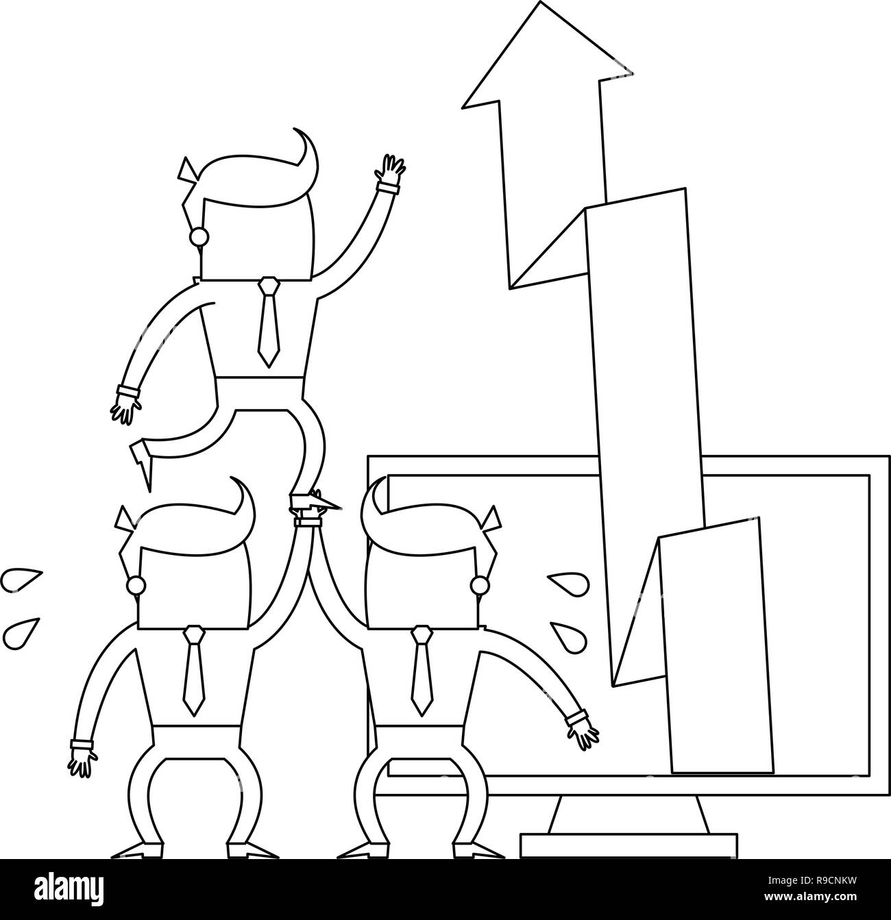Business teamwork coworkers in black and white Stock Vector Image & Art ...