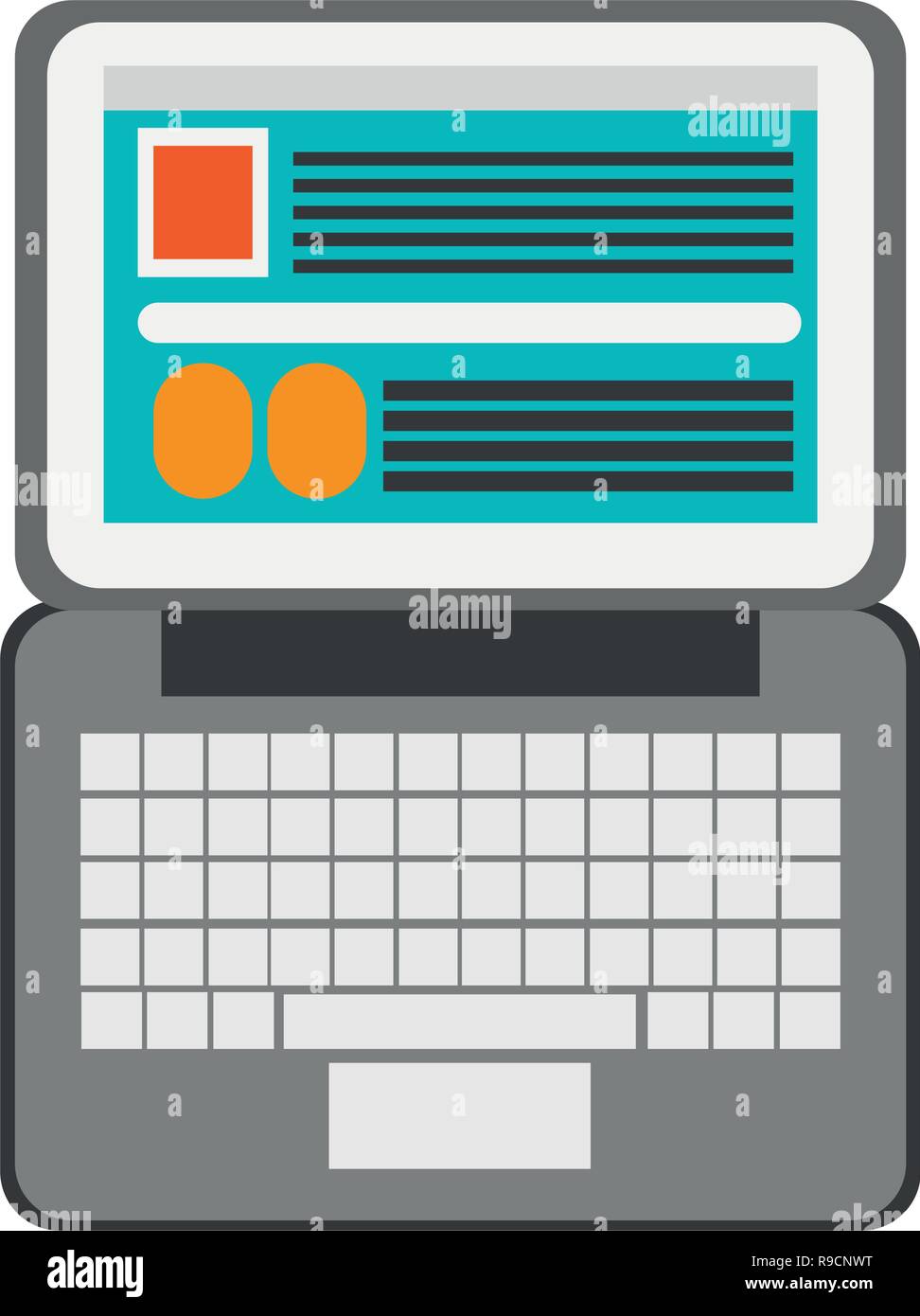 Laptop open with website Stock Vector Image & Art - Alamy