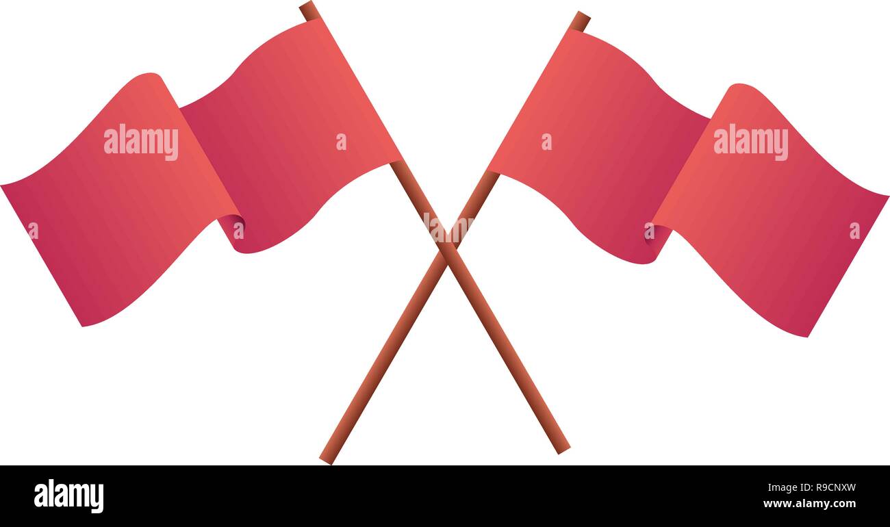 red flags waving isolated icon Stock Vector Image & Art Alamy