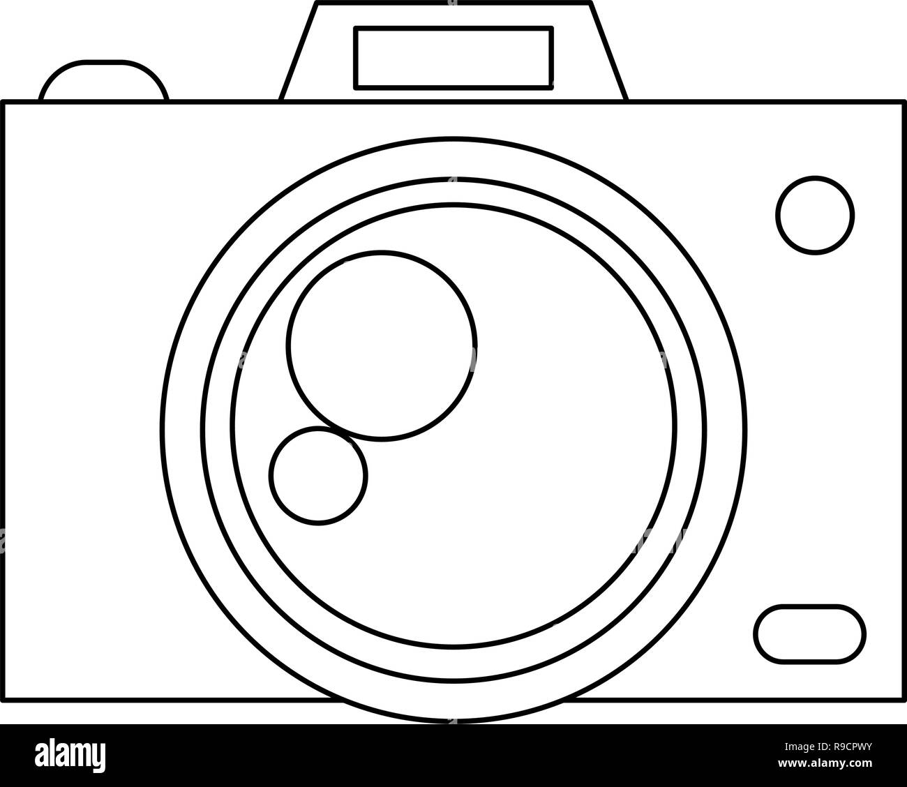 Photographic camera symbol in black and white Stock Vector Image & Art ...