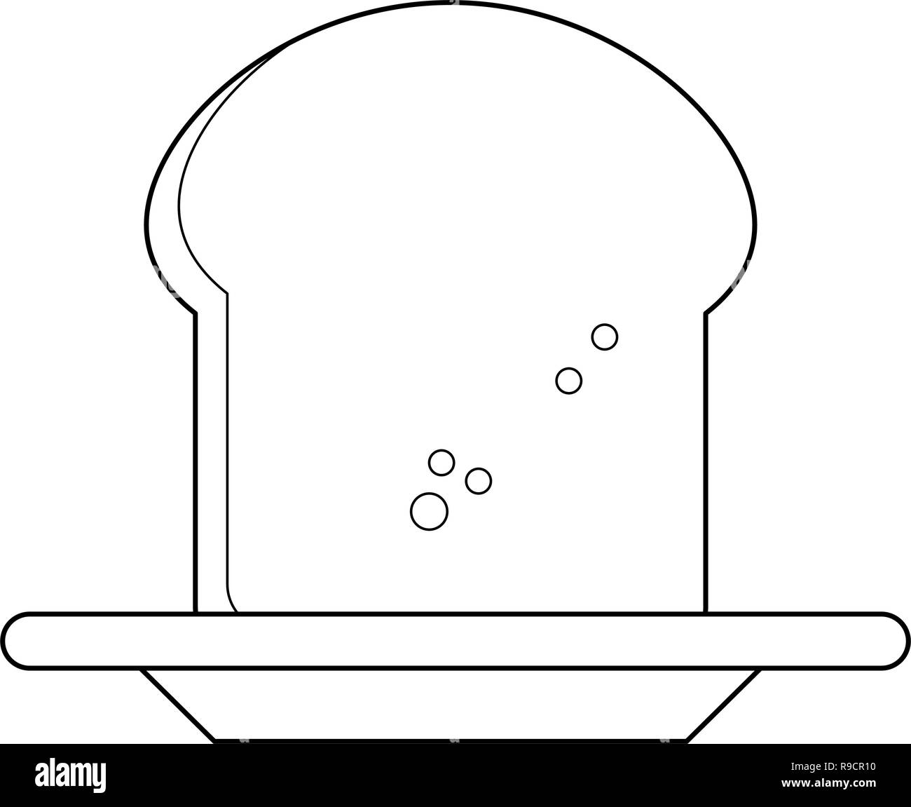 Bread on dish in black and white Stock Vector Image & Art - Alamy