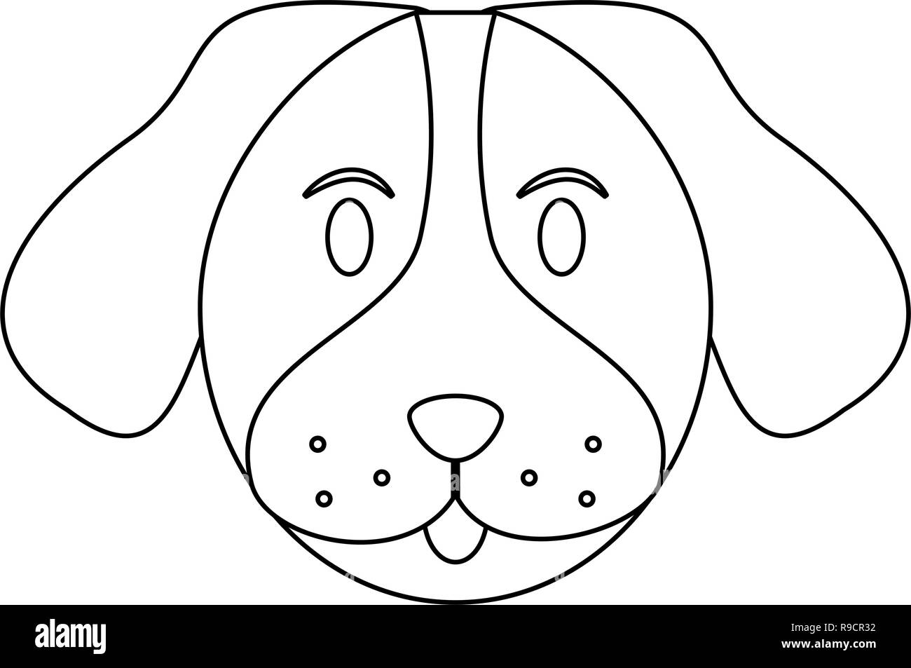 Dog animal head in black and white Stock Vector Image & Art - Alamy