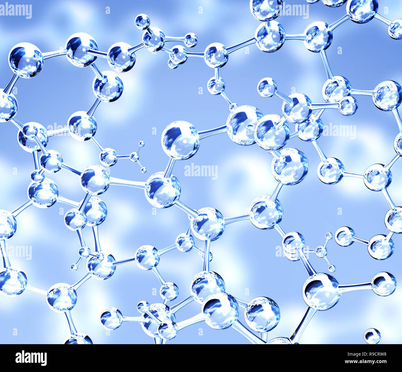 Abstract molecular structure of blue color Stock Photo - Alamy