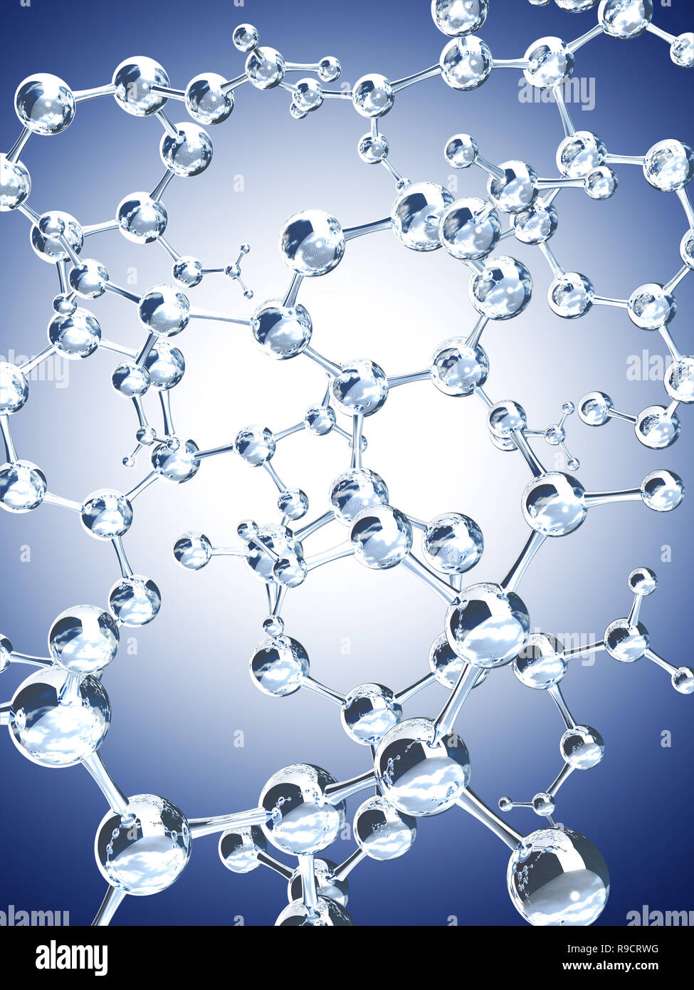 Abstract molecular structure of blue color Stock Photo - Alamy