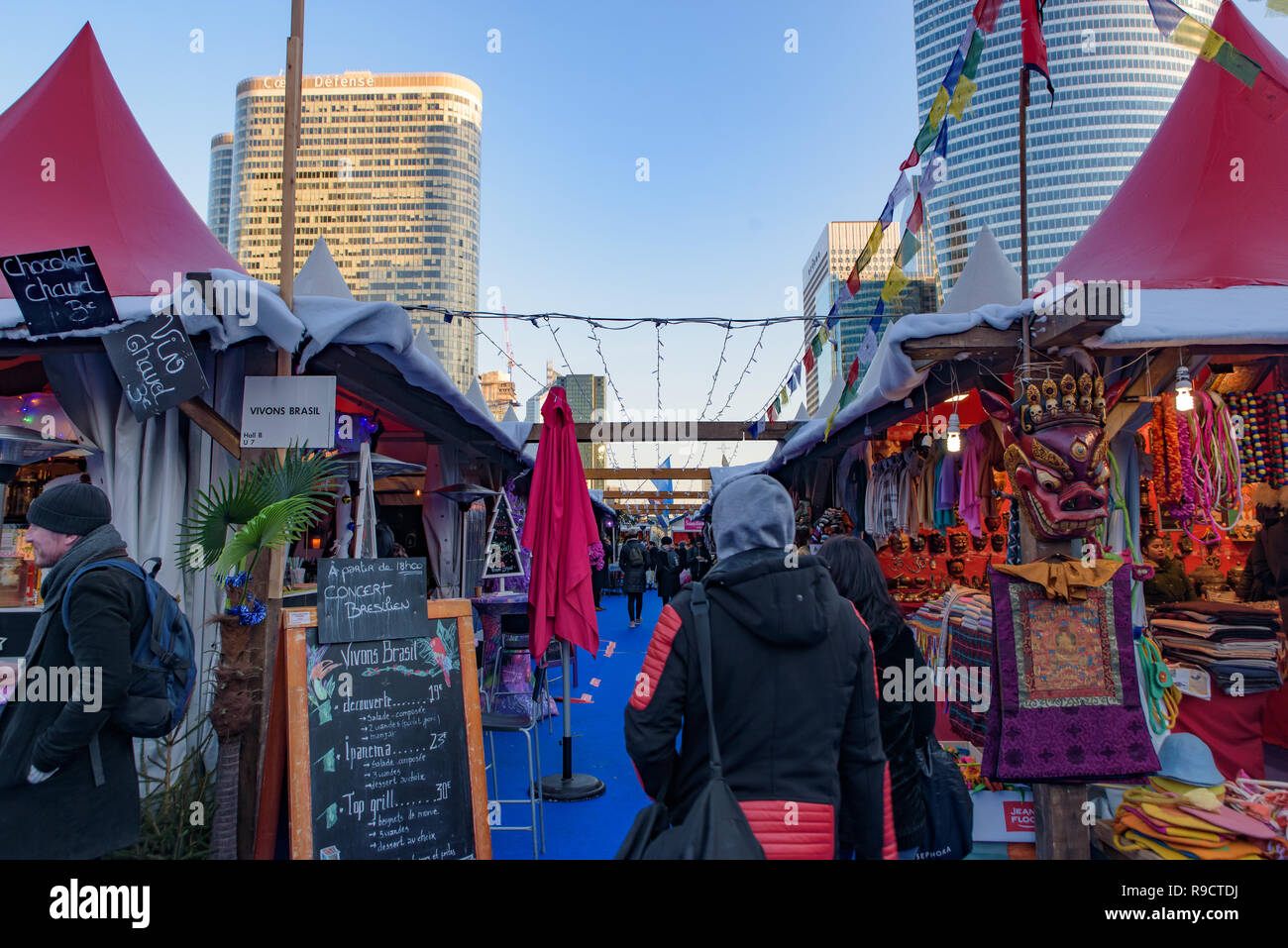2018 Christmas market at La Défense, Paris, France Stock Photo