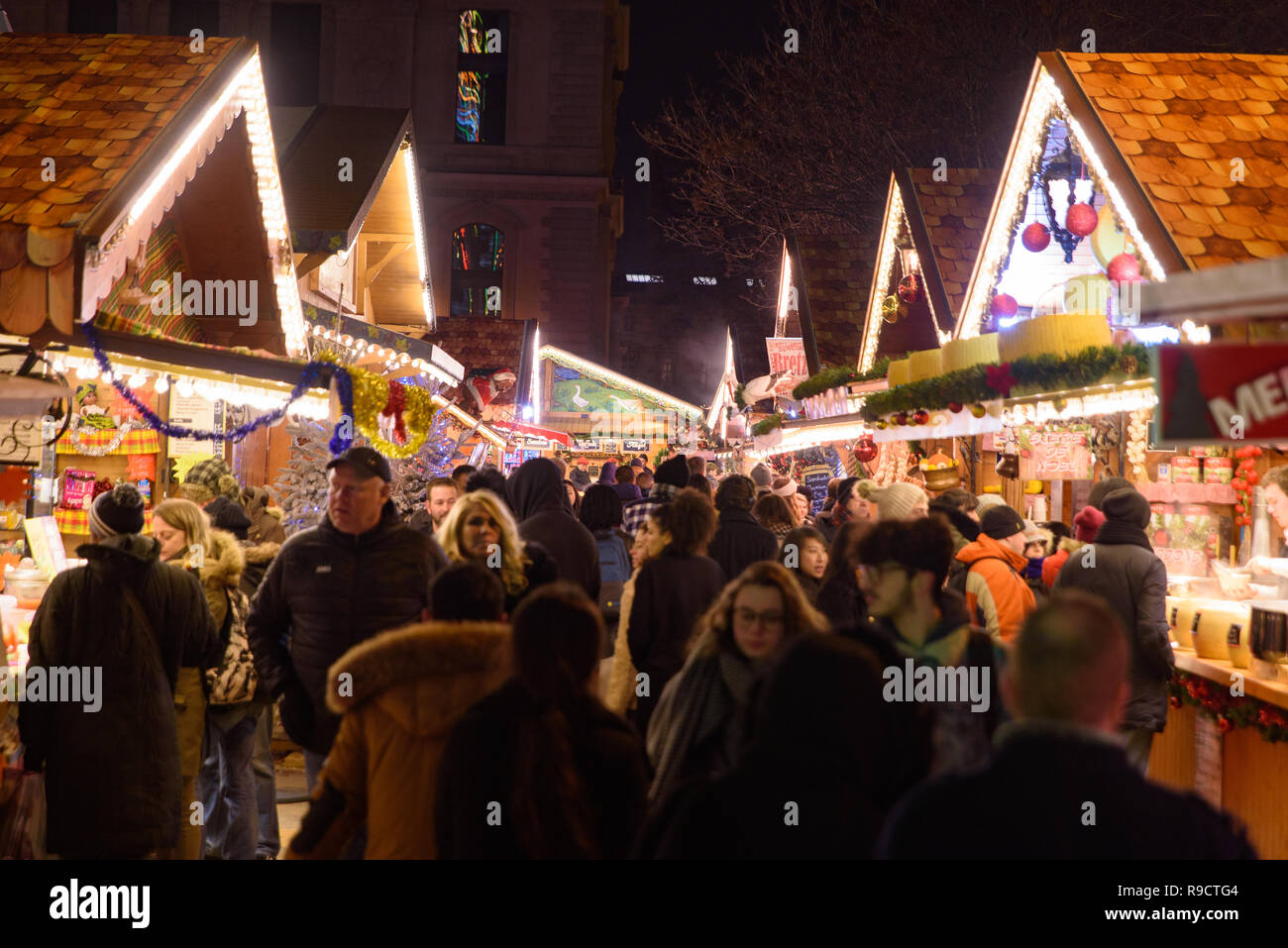 2018 Christmas market in Tuileries Gardens, Paris, France Stock Photo
