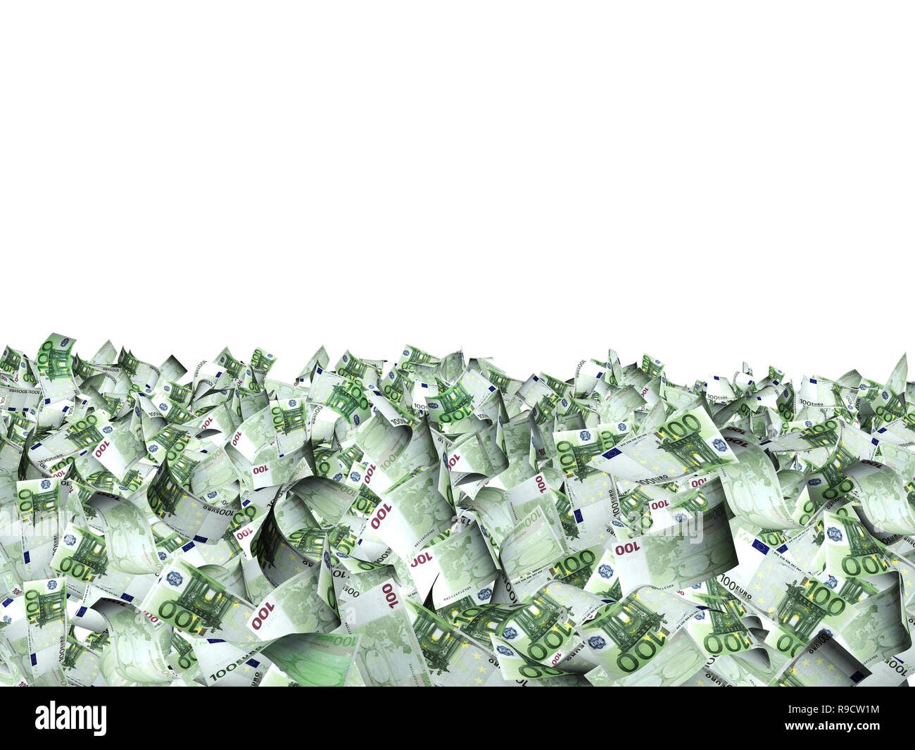 Many banknotes of euro. Isolated on white background Stock Photo - Alamy