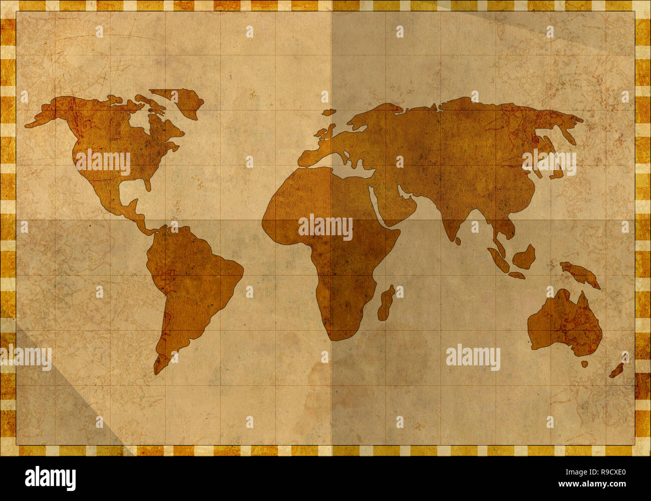 Grunge background - ancient map of the world Stock Photo - Alamy