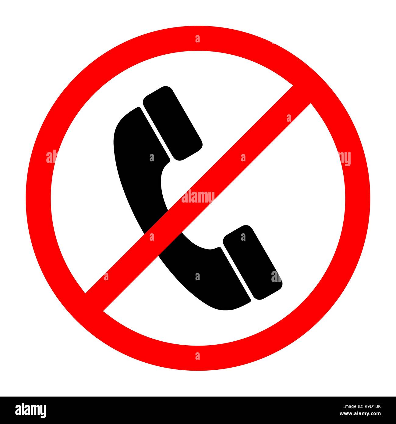 No Phone Sign. Vector illustration. No handset allowed sign. Telephone not allow Stock Vector