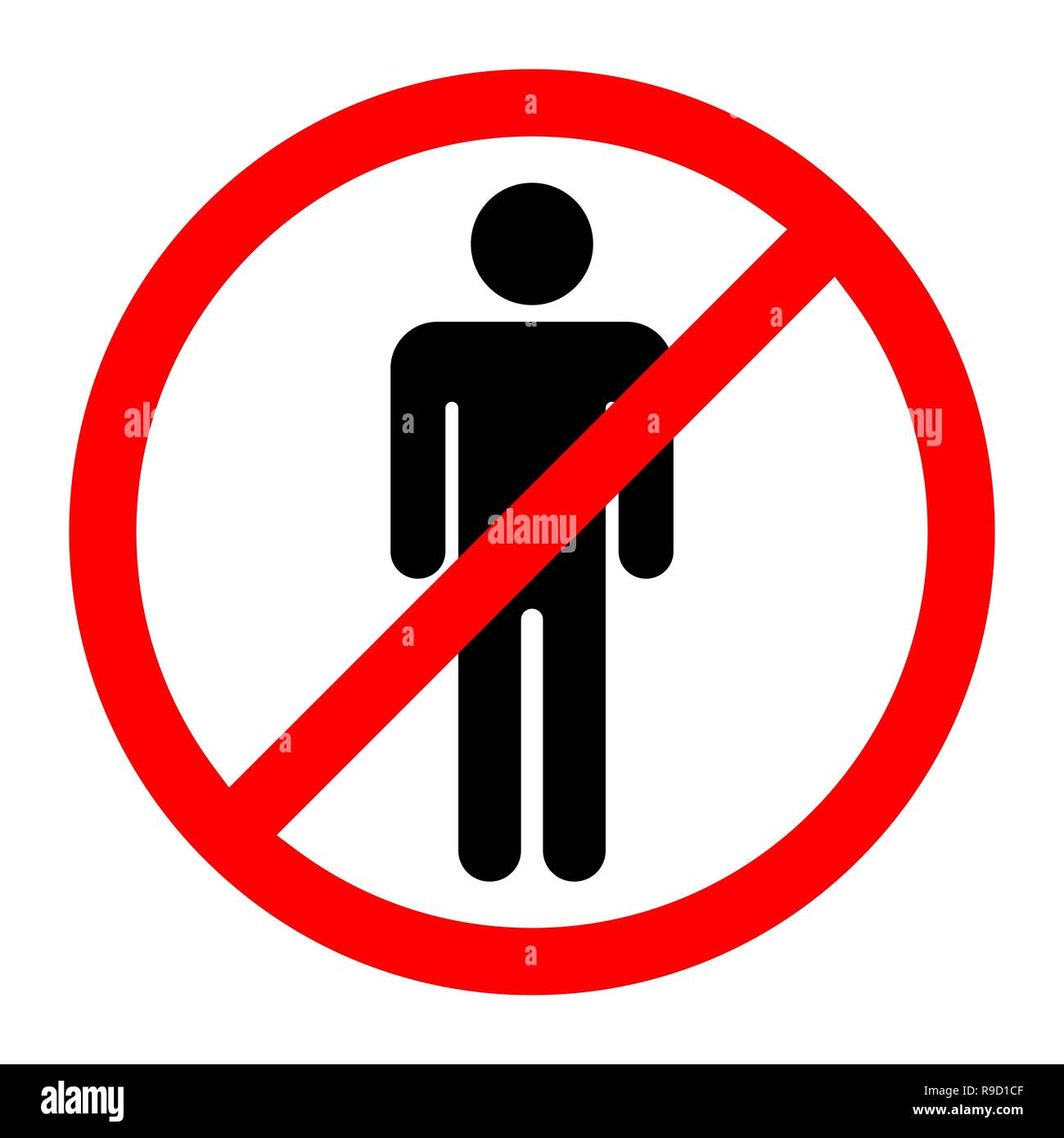 No People icon. No entry icon. Vector illustration. No Man icon. Stock Vector