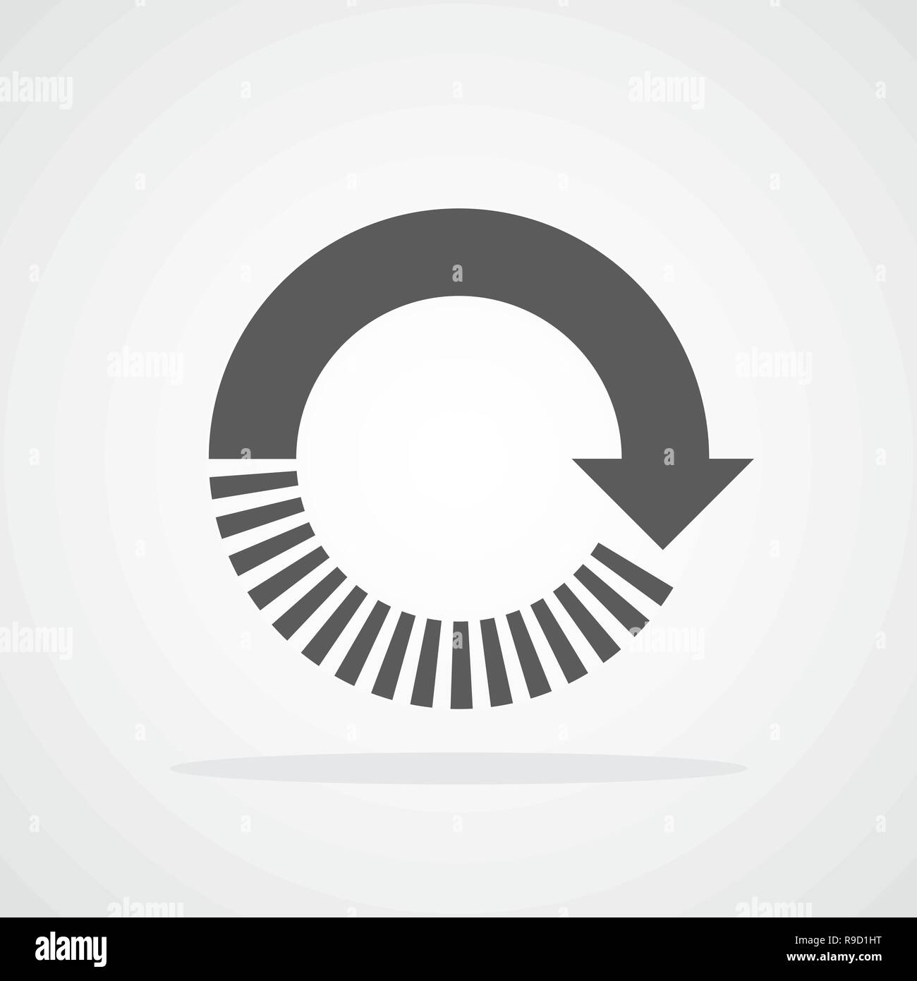 Recycling flat arrow. Vector illustration. Refresh or reload circle arrow isolated. Stock Vector