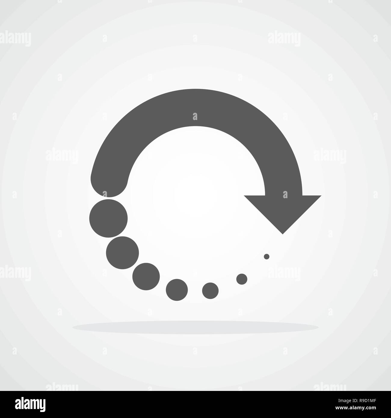 Recycling flat arrow. Vector illustration. Refresh or reload circle arrow isolated. Stock Vector