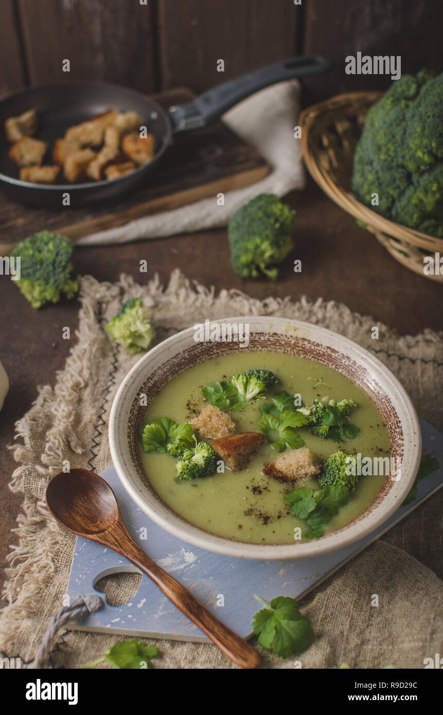 Delicious soup main dish, food photography, homemade food Stock Photo