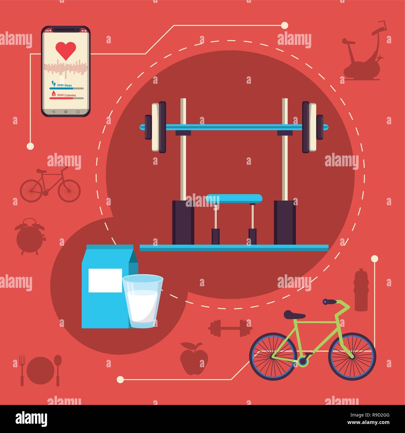 Fitness and healthy lifestyle Stock Vector Image & Art - Alamy