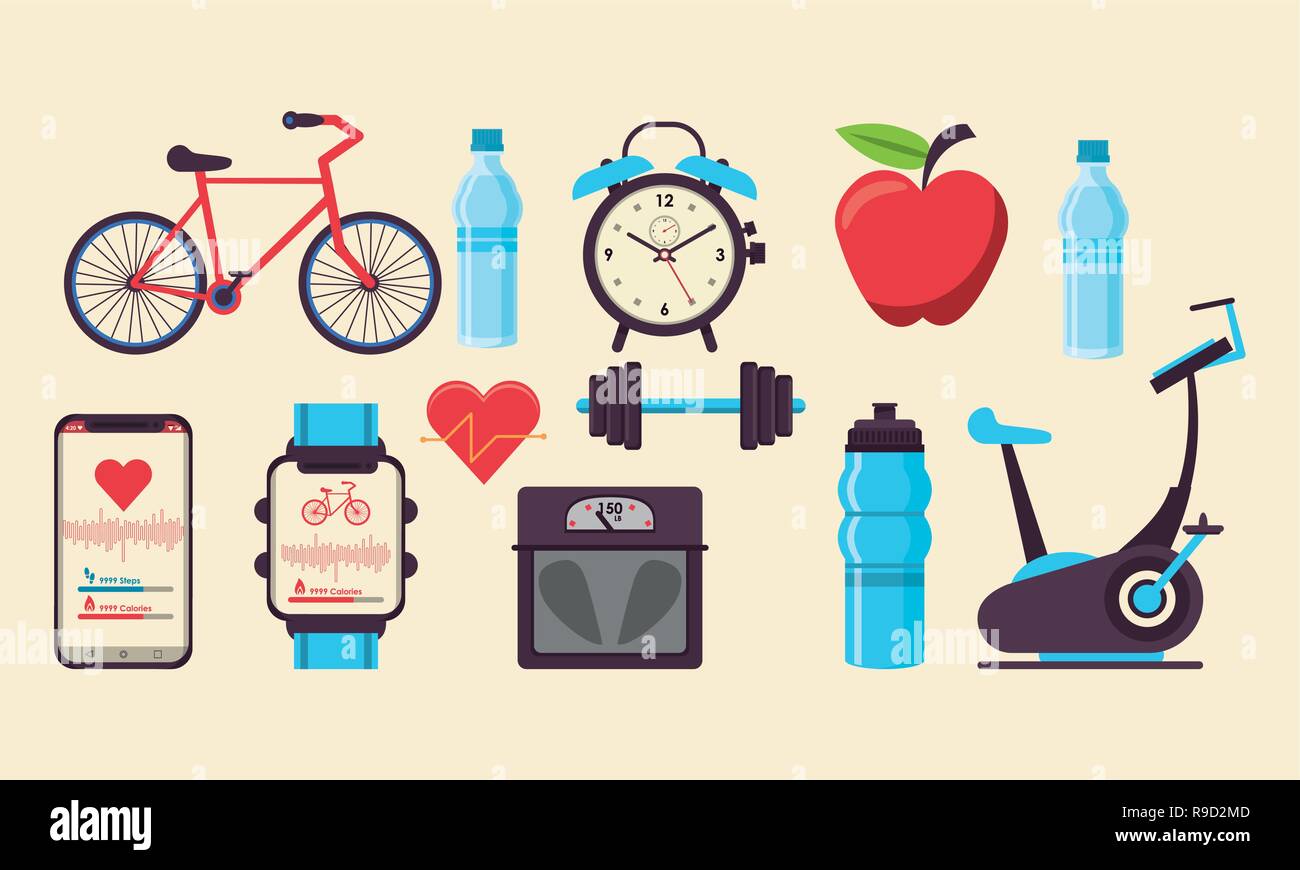 fitness and healthy lifestyle Stock Vector Image & Art - Alamy