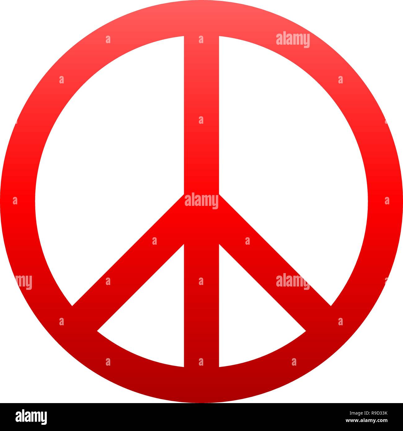 Peace symbol icon - red simple gradient, isolated - vector illustration ...