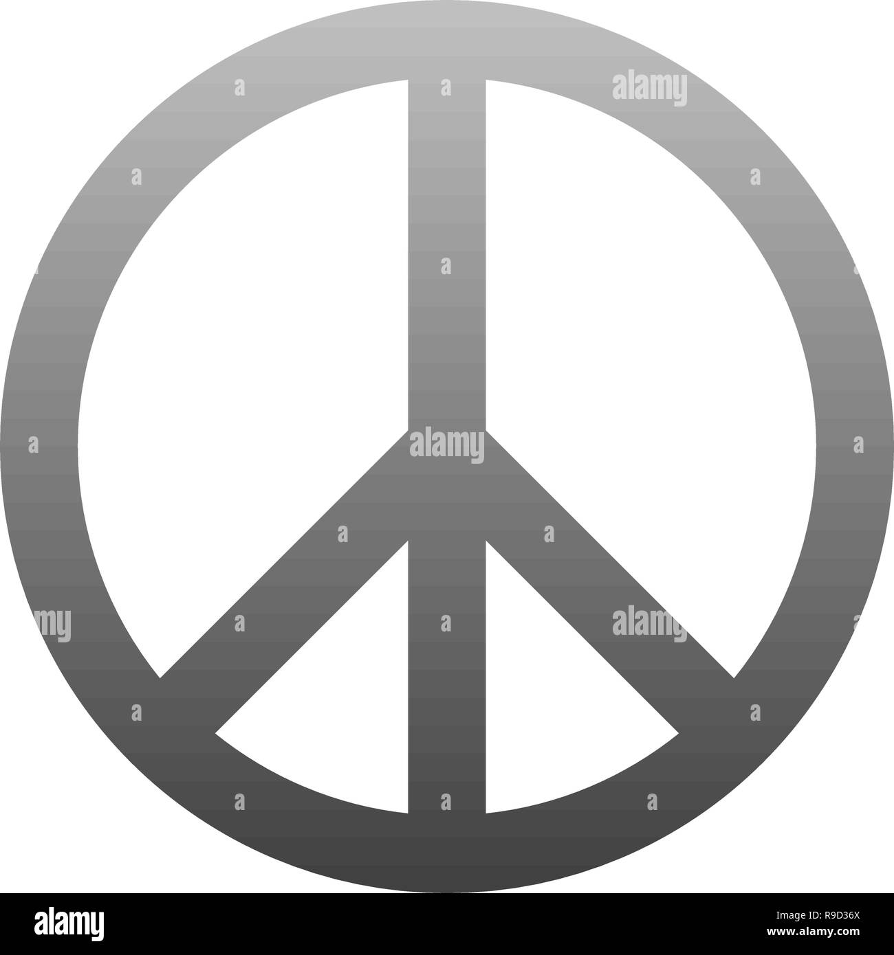 Peace symbol icon - medium gray simple gradient, isolated - vector ...