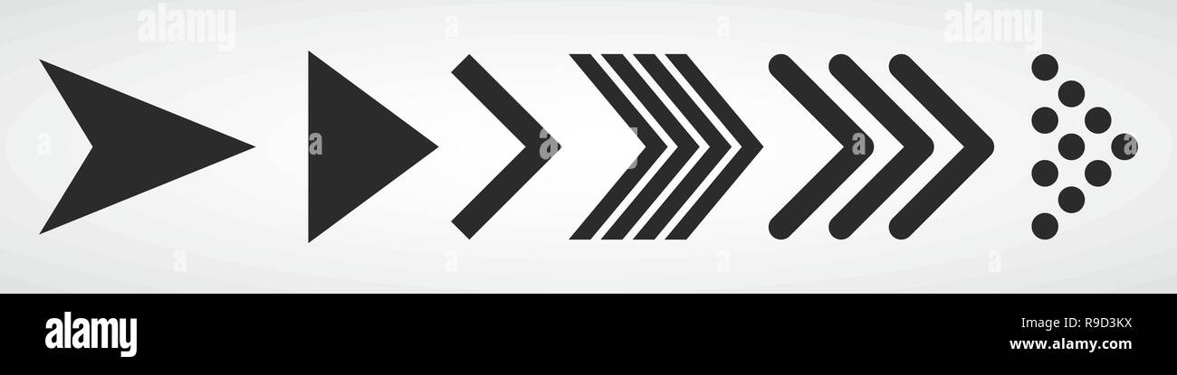 Set of black arrows. Vector illustration. Arrows collection isolated on ...