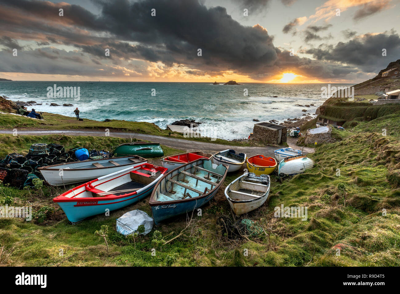 Cape Cornwall; Priests Cove; Cornwall; UK Stock Photo